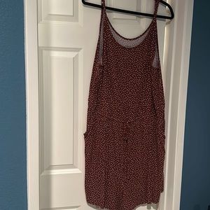 Torrid. Rust and white polka dot romper size 3